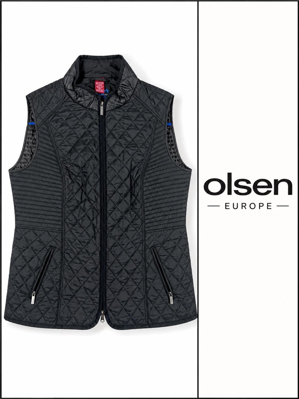 Olsen Europe Outdoor Women’s L/14 Black Quilted Zip Vest Lightweight